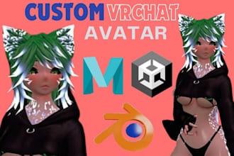 do vrchat avatar commission, anime vrc avatar, furry nsfw 3d model, VR character