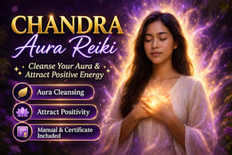 attune you to chandra aura reiki to cleanse your aura and attract positive energ