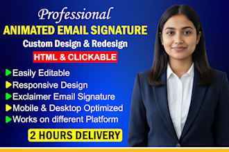 make clickable HTML email signature and animated email signature footer