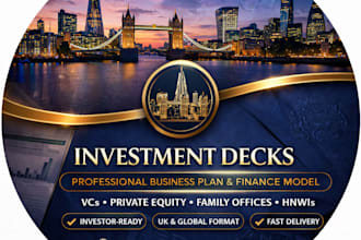 make investment proposals, financial models and capital raising strategy