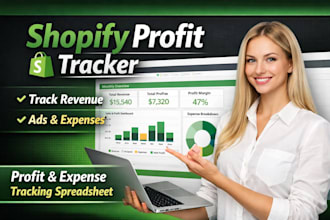create a shopify profit and expense tracking spreadsheet