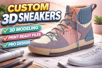 design custom 3d sneakers and shoe models for 3d printing
