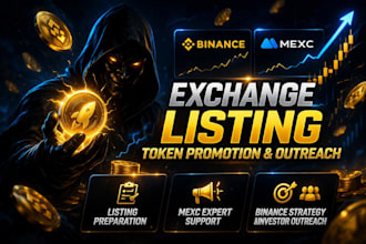do token listing, coin listing o binance mexc, token promotion and outreach