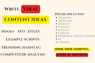 provide youtube tiktok instagram viral niche content ideas