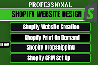 set up shopify website design and redesign shopify store create shopify website