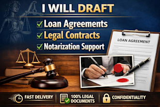 draft loan agreement, legal contract and provide notarization support