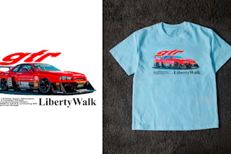 create a custom design of your car for t shirts, prints