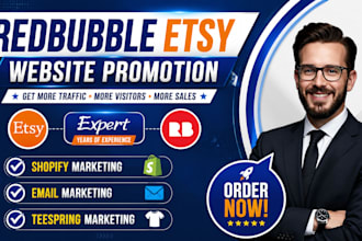 redbubble link promotion, teepublic, teespring, etsy shopify pod store