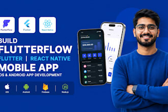 build flutterflow flutter react native mobile app IOS android app development