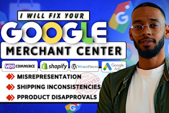 fix gmc suspension, product feed errors, misrepresentation issues