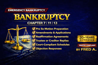 draft supporting bankruptcy documents, motions, and filings
