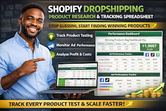 create a product research tracker for shopify dropshipping winning products