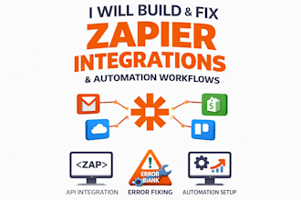 build and fix zapier integrations and automation workflows