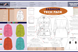 create a professional factory ready tech pack for clothing brand