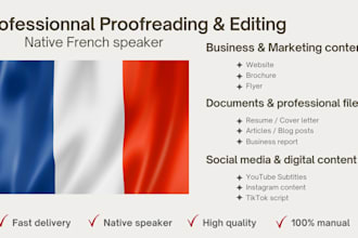 proofread, improve and edit your french text