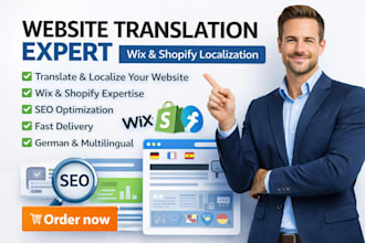 localize and translate wix website and shopify store into multilingual languages