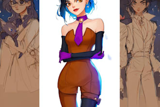 draw anime character illustration, portrait, avatar or pfp