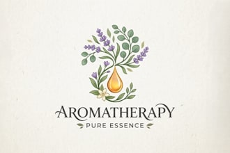 design a calming and elegant aromatherapy logo