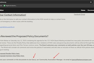 manage hoa operations, vendor coordination, and maintenance support