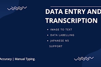 provide professional data entry, transcription, and japanese n5 support
