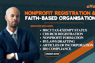 file 501c3 nonprofit, 508c1a church registration, tax exempt status, bylaw, 1023