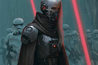 epic sci fi  star wars character art digital illustrations