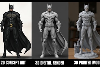 convert 2d image to 3d printable character figure toy stl model for 3d printing