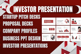 design an investor ready pitch deck, startup ppt, company profile