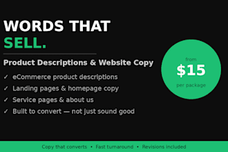 write persuasive product descriptions and website copy