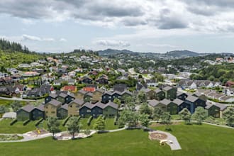 2d plan to high end residential building,urban townhouse design, slope landscape