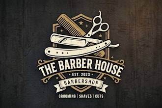 design a stylish and professional barber shop logo