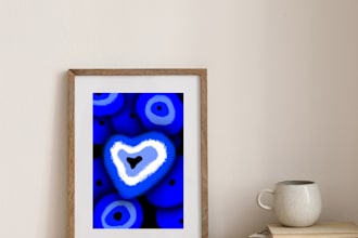 create unique evil eye digital artwork for protection