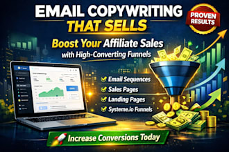 write email copywriting and email sequences for affiliate marketingsales funnel