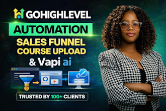 gohighlevel automation sales funnel landing page go high level course setup vapi