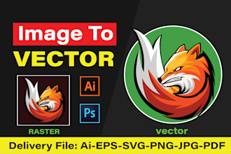 manual vector tracing, logo redraw, raster to vector, image to vector