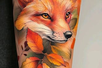design custom tattoo in watercolor style