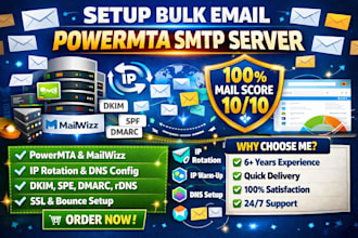 setup premium powermta smtp server bulk email to send unlimited emails