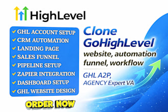clone go high level website automation funnel workflow ghl a2p agency expert VA