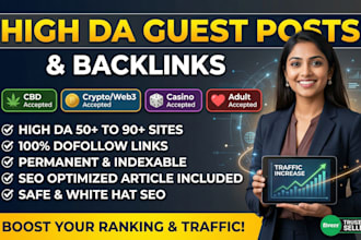 provide high da guest posts and dofollow backlinks all niche