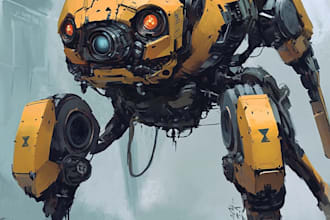 design sci fi mecha and robot concept art