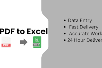 convert PDF to excel or excel to PDF and data cleaning