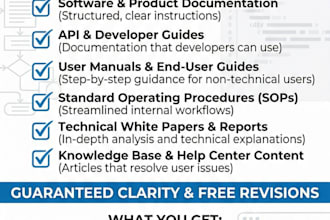 write professional technical documentation, user manuals, and API docs