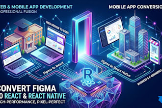 convert figma to react and react native with typescript for web and app