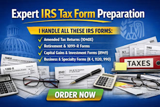 handle irs tax forms 1040x, 1099r, 8949, 8962, and 88 88 accurately and fast