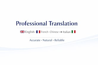translate english, french or chinese to italian