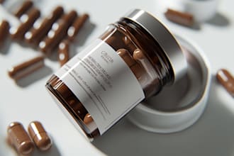 design premium supplement label and packaging with 3d mockup