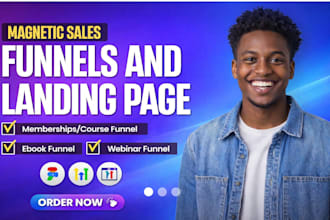 design gohighlevel website sales funnel membership course ai agent landing page