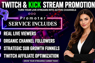 do organic twitch and kick promotion for stream marketing and channel growth