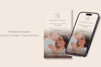 design a modern and elegant wedding invitation