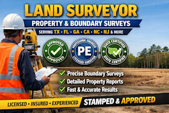 usa tx fl ga ca nc nj wg land surveyor property and boundary surveys